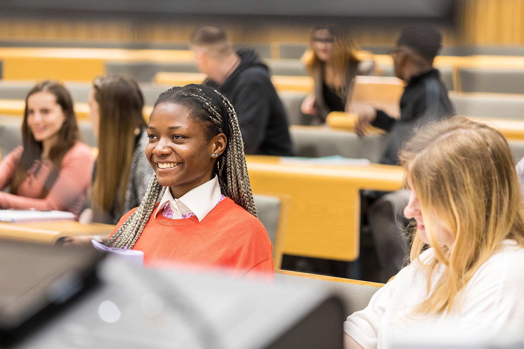 Students in lecture theatre in Canterbury